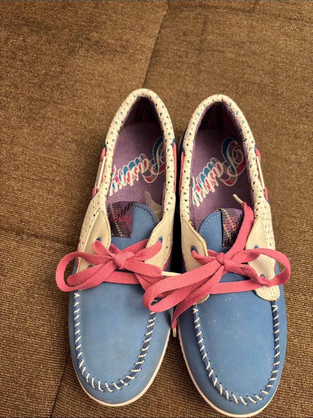 Pastry Women’s Blue & Pink Lace-Up Casual Loafers – Colorful Comfort Shoes